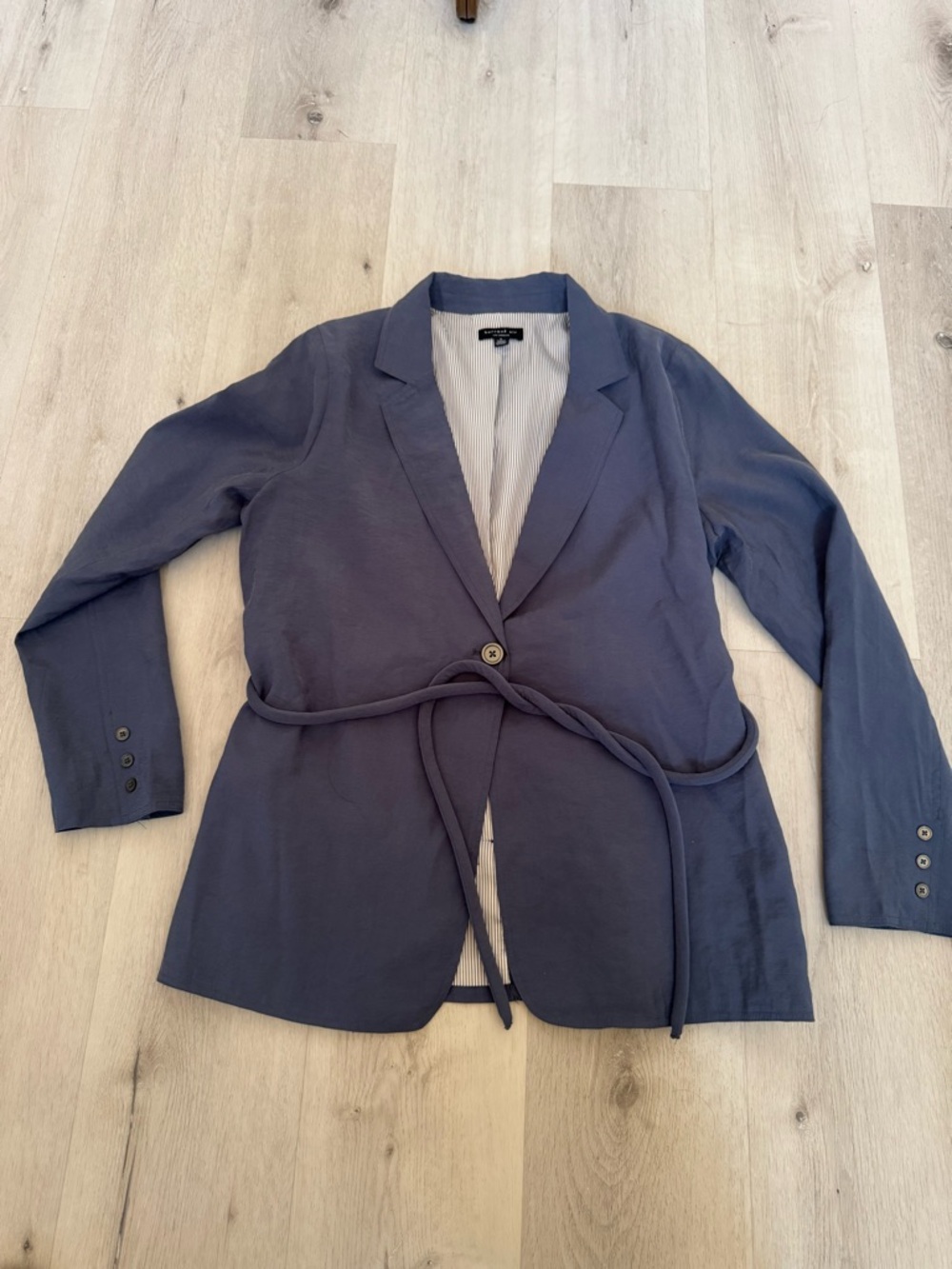 Current Air Slate Tie-Waist Blazer in Slate Blue